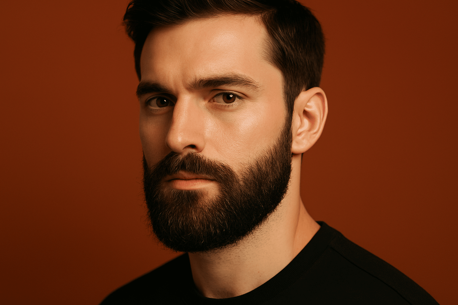 Porträt eines Mannes mit dem Look Beard.
