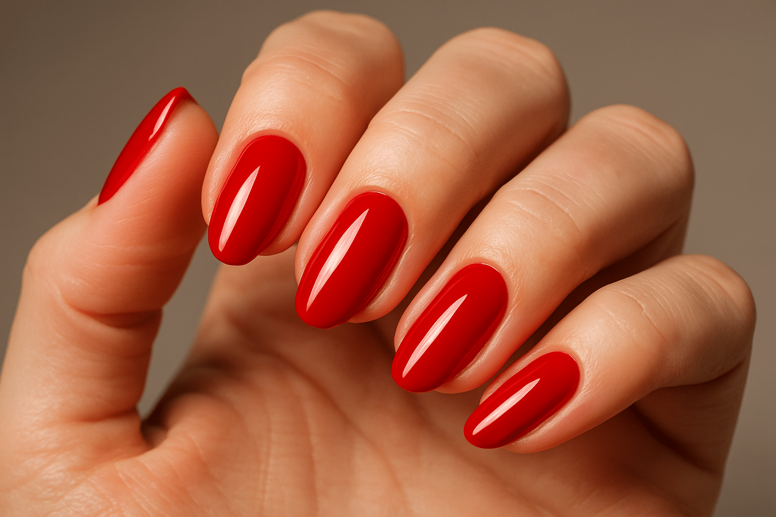 Nahaufnahme einer Hand, die Fingernägel zeigen den Look Maniküre.